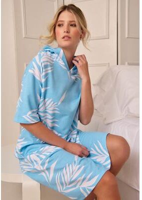 Plus Size Women's Summer Snuggzy Robe by Dreams & Co. in Crystal Sea Palm (Size 4X)