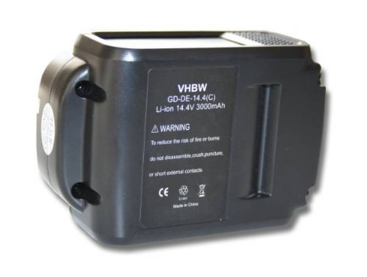 vhbw Batterie Compatible avec Dewalt DCB143 DCD720N\, DCB090\, DCD730C\, DCD720\, DCB145\, DCD730\, DCD720C1 outil électrique (3000 mAh\, Li-ion\, 14\,4 V)