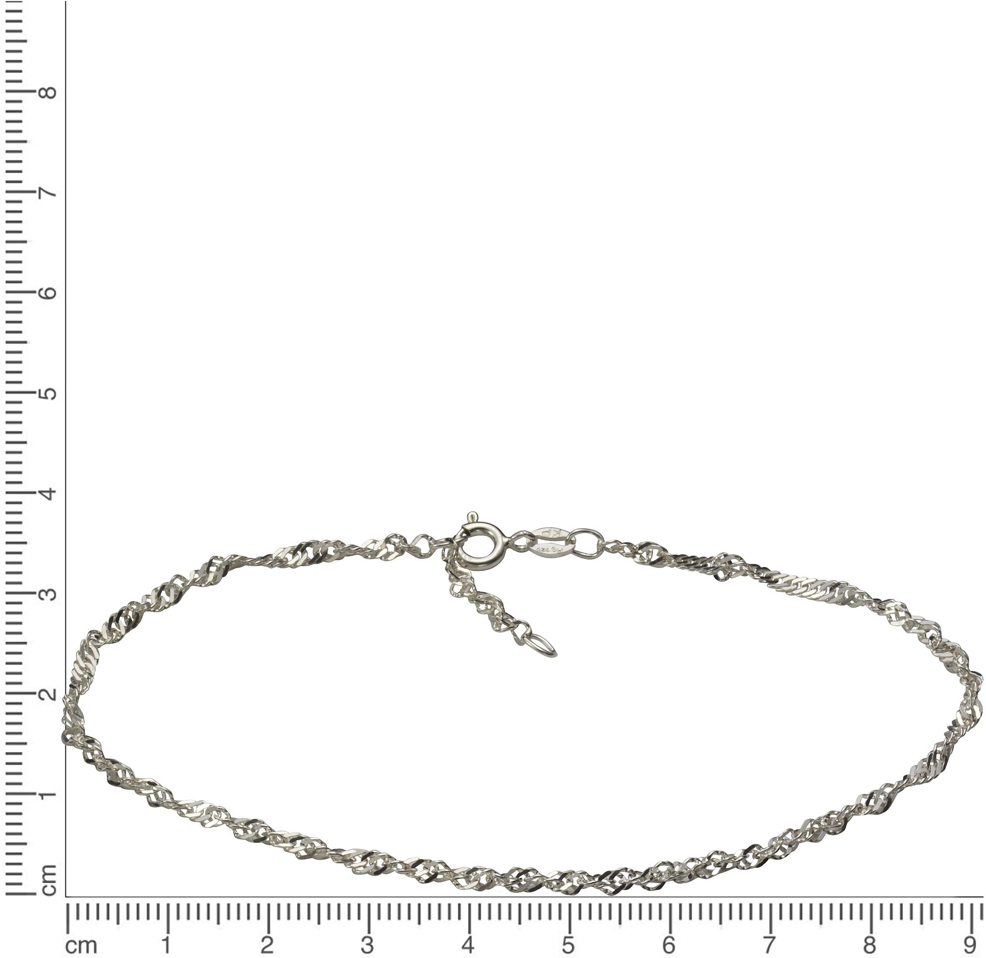 Fußkette FIRETTI "Schmuck Geschenk Silber 925 Singapurkette", silber (silberfarben), Fußketten, Damen, Silber 925 (Sterlingsilber), Fußkette
