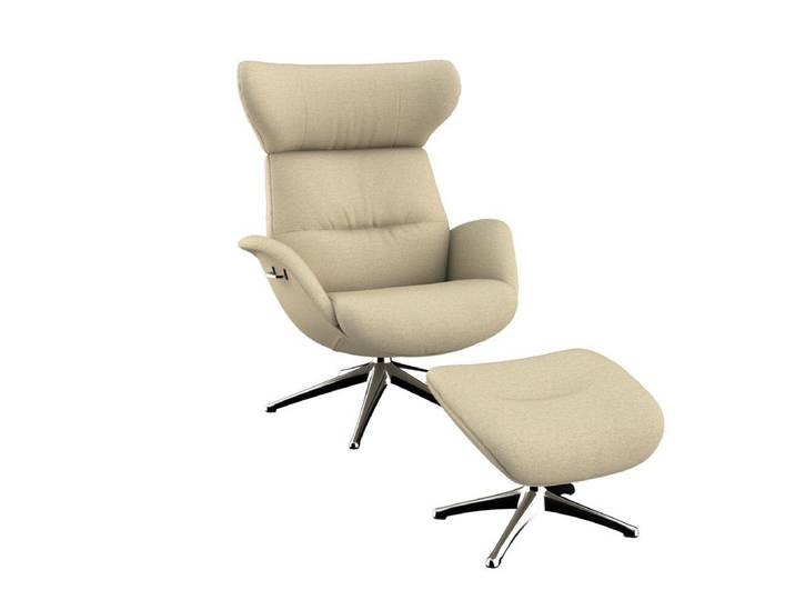 FLEXLUX Relaxsessel Fernsehsessel More, ergonomisch, drehbar, robuster Fuß, Scandi, Premium Komfort, Rücken- und Kopfteilverstellung, Drehbar, Fuß Alu