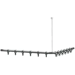 Duschvorhangstange Normbau Cavere, 900x900mm, Anthrazit - Metallic ohne Deckenabhängung