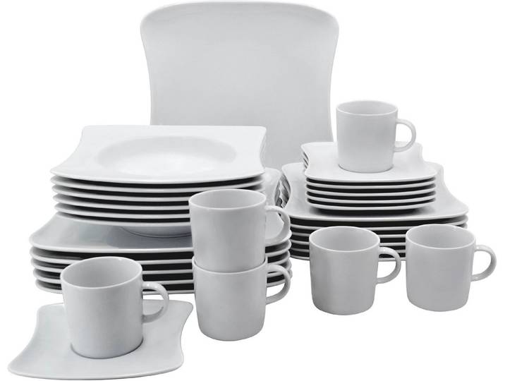 Retsch Arzberg Kombiservice Geschirr-Set, Service SANDY (30-tlg), 6 Personen, Porzellan, Porzellan Made in Germany, 30 Teile, für 6 Personen