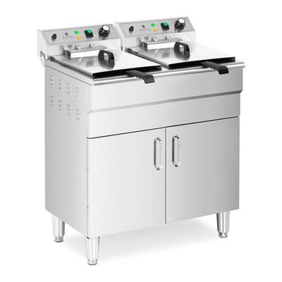 Helloshop26 - Doppelfritteuse 26 Liter 10.000 Watt Kaltwasserhahn professionelles Edelstahlgehäuse 14_0003983