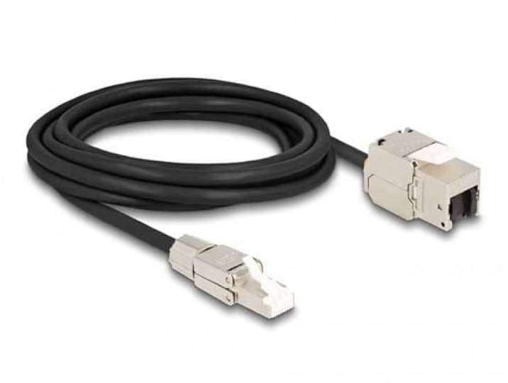 DeLOCK Cable RJ45 plug field assembly to Keystone Module RJ45 jack Cat.6A 3 m