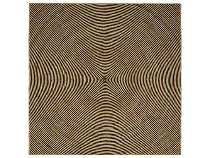 Tapis rond en jute - - Naturel et Noir - 200x200 cm - Lavable en machine - Artisanal - Écolo - Usage intérieur