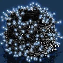 Deuba Monzana Lichterkette 100 LED Kaltweiß Timer Innen Außen Weihnachten Weihnachtsdeko Weihnachtsbaum