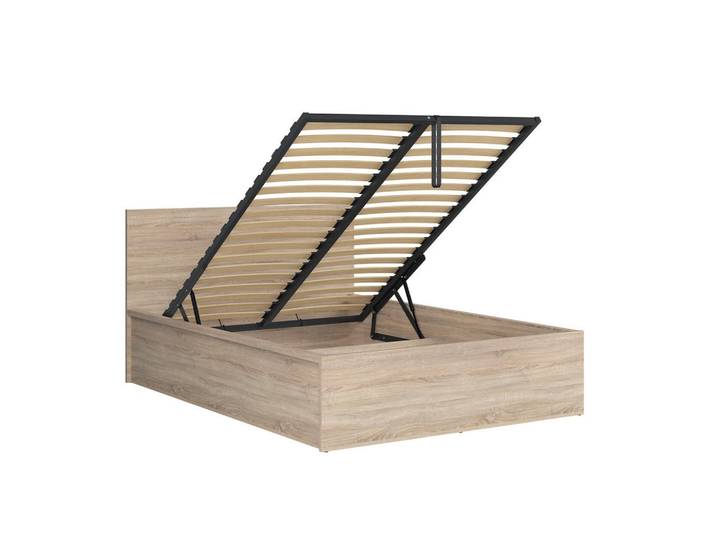 Petits-meubles Boxbett 140/200 Edwin Helles Holz, Braun, Holzwerkstoff, 140x200 cm, Schlafzimmer, Bett, Boxspringbetten