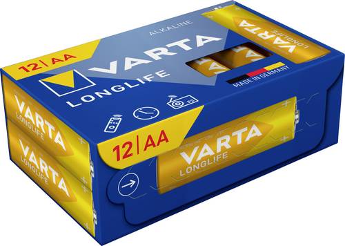 Varta Longlife AA Cube Pack12 Mignon (AA)-Batterie Alkali-Mangan 1.5V 12St.