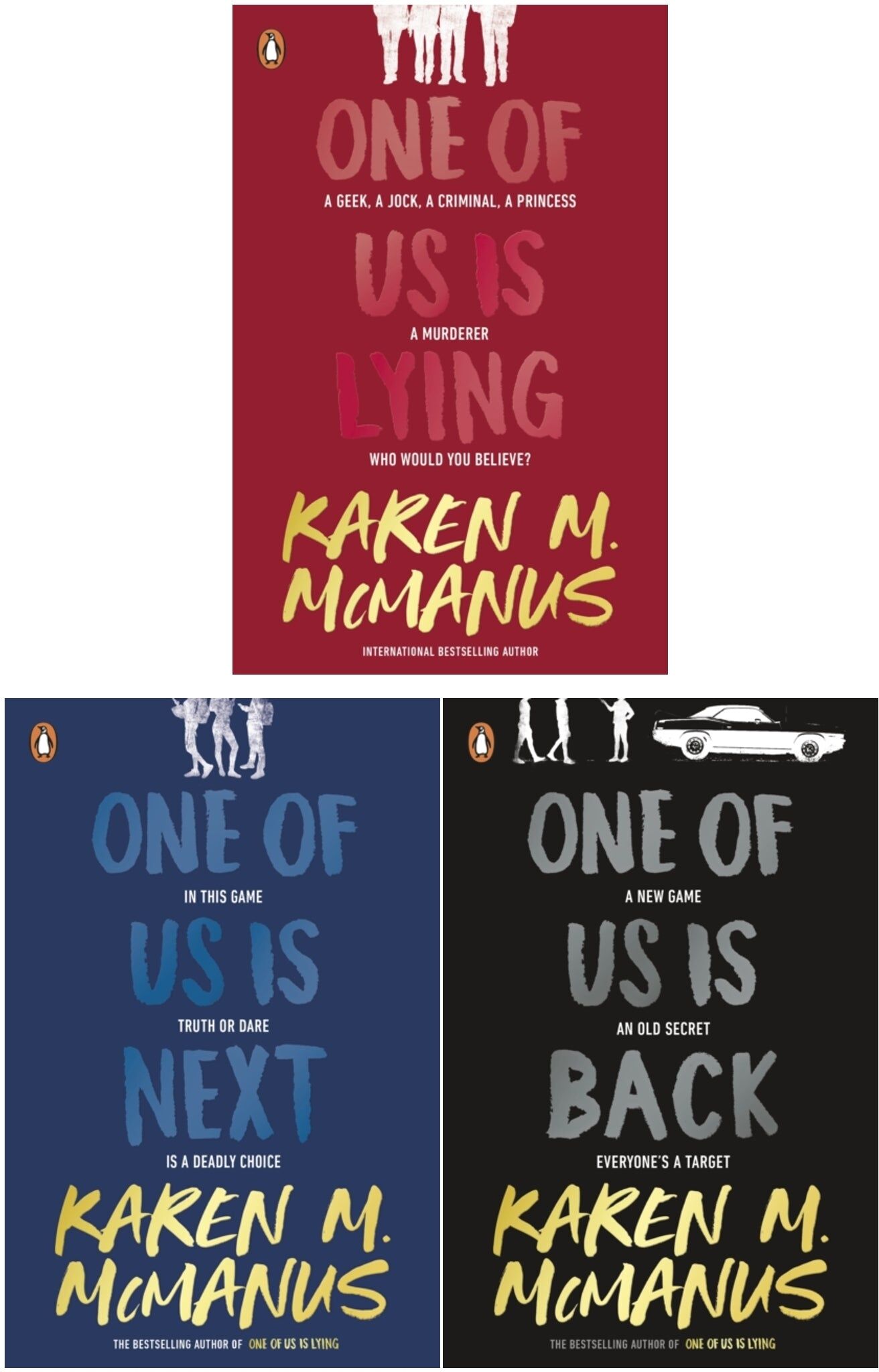 Penguin Karen M McManus Collection 3 Books Set (One of Us is Lying, One of Us is Next, One of Us is Back)
