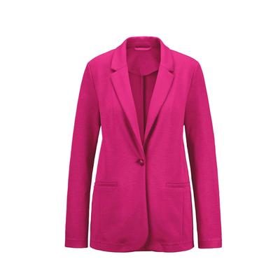 Jackenblazer GOLDNER "Damenblazer mit Reverskragen und Paspeltaschen", Damen, Gr. 48, pink, Obermaterial: 48% Polyamid PA. 40% Viskose CV. 12% Elasthan EL., Gerade, Blazer, mit formgebenden Teilungsnähte