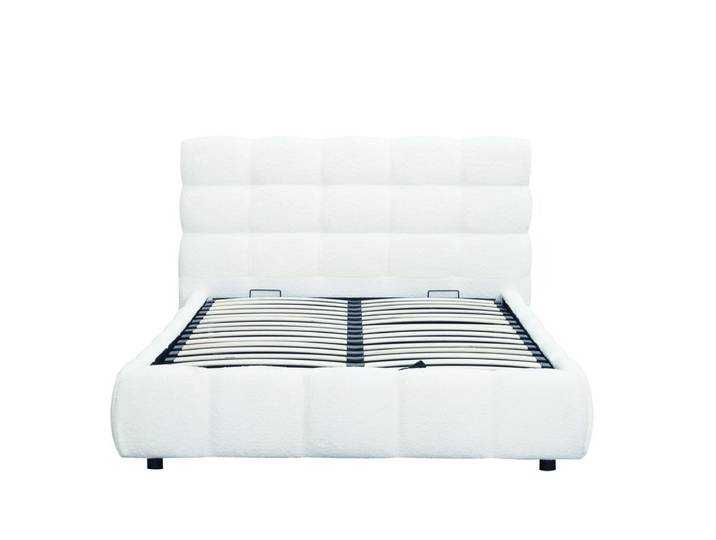 Lit coffre 140x190 cm NUAGE effet bubble tissu bouclette