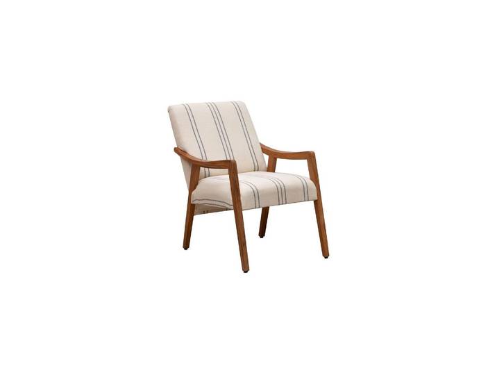 Fauteuil en bois d'acacia beige, à motifs, fixe - Chehoma, Darlin