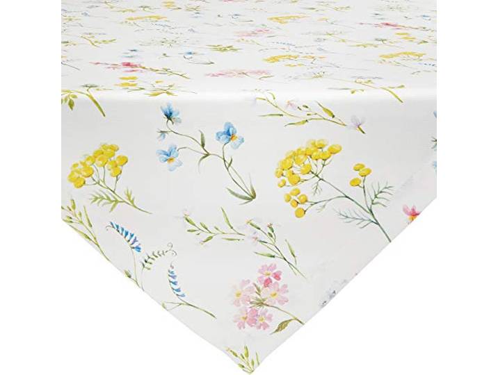 Erwin Müller Tischwäsche, Mitteldecke Blumen-Wiese bunt Größe 110x110 cm - hohe Strapazierfähigkeit, mit Kuvertsaum