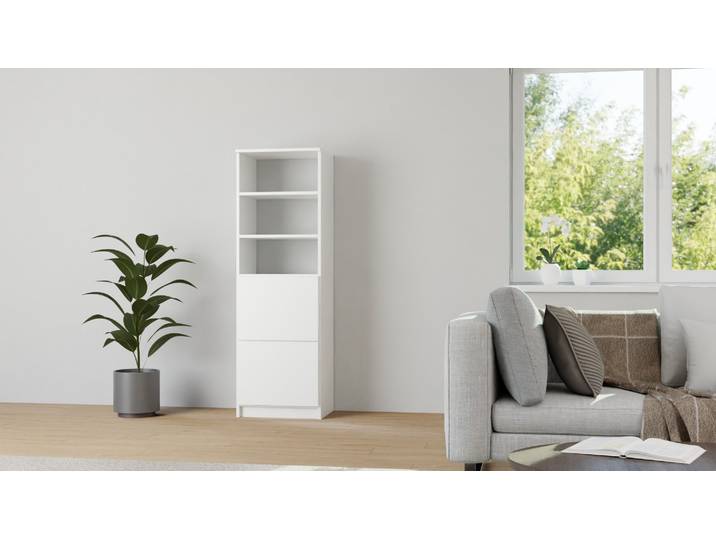 Schlichtes Highboard MDF Beschichtet MDF Weiß matt