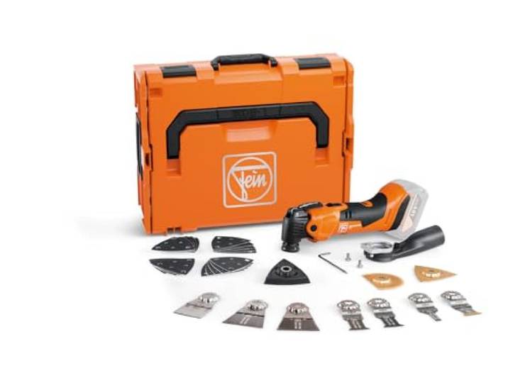 Fein Outil multifonction sans fil MultiMaster AMM 500 Plus Top AS (18V\, outil multifonction sans batterie\, StarlockPlus\, AMPShare\, avec ensemble d'accessoires pour scier\,poncer dans le bois/le métal)