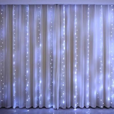 Uplift Picks LumiCascade LED Curtain Lights 3M 6M USB Fairy Lights With Remote white 3x3 M