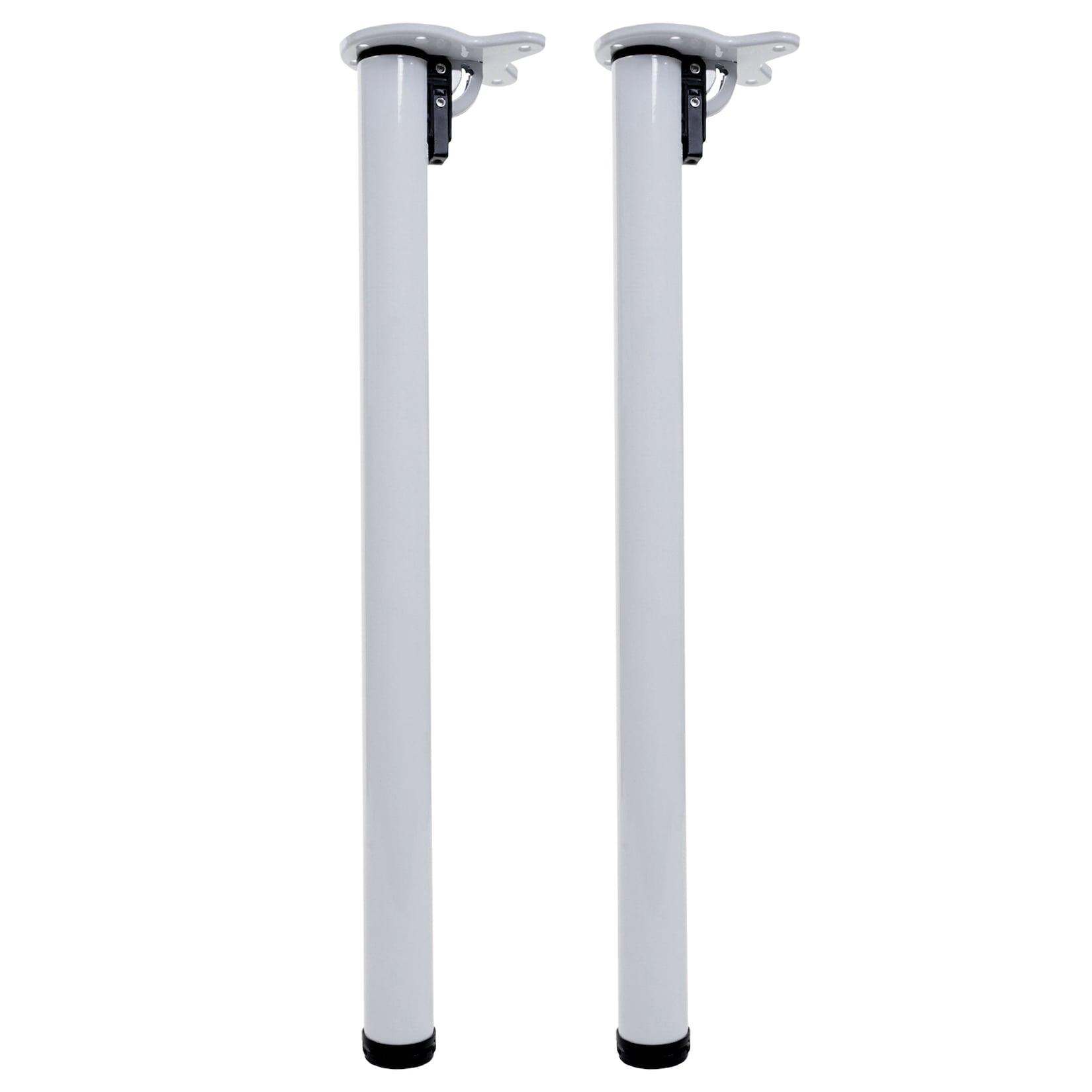 2er-Set Tischbein MCW-H34, für Schreibtisch Esstischfuß Tischgestell, klappbar 72cm ~ weiß