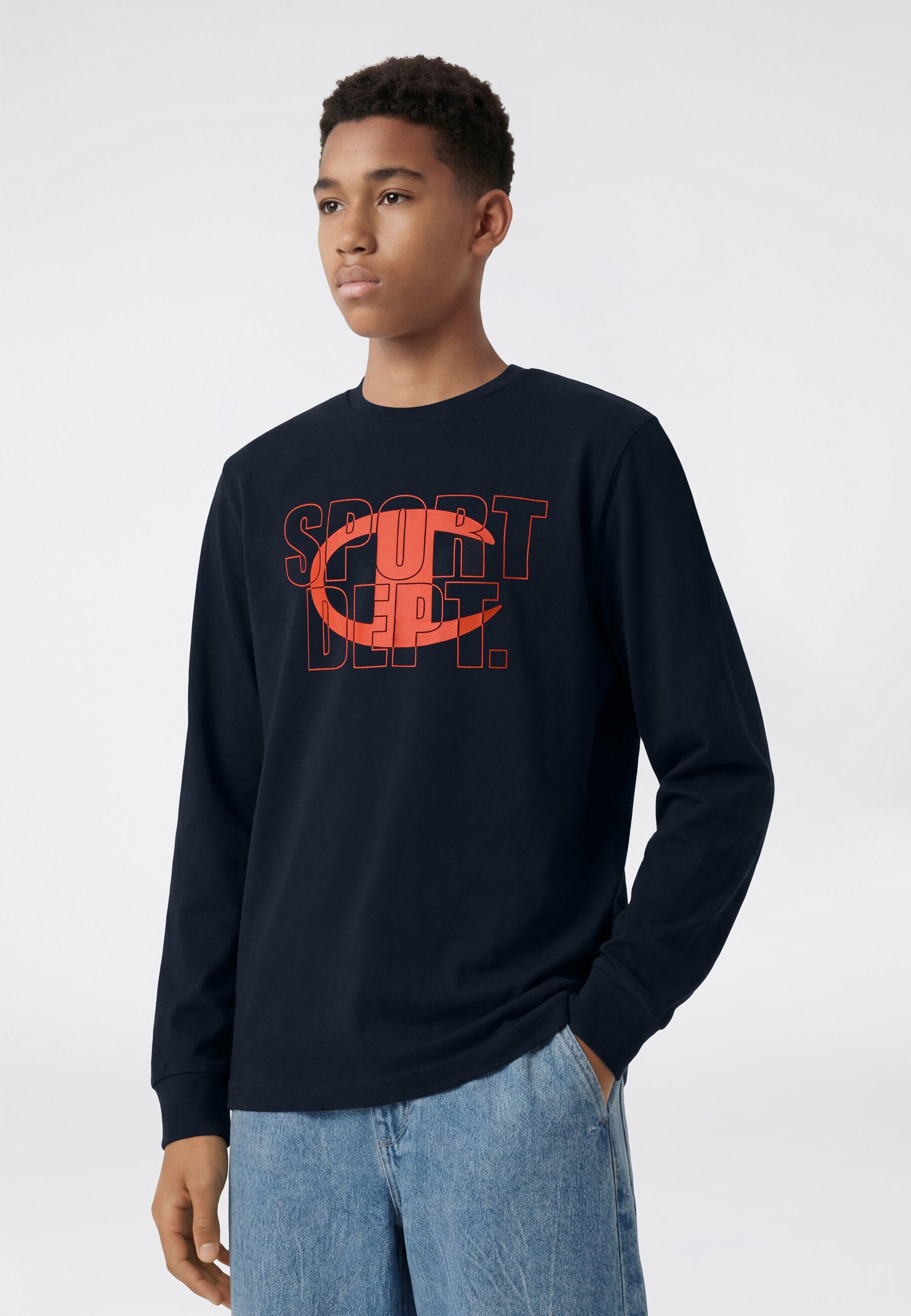 Langarmshirt CHAMPION "SPORTWEAR LONG SLEEVE Standard Fit", Jungen, Gr. L, schwarz (nny), Obermaterial: 100% Baumwolle, Shirts Langarmshirt, für Kinder und Jugendliche, Standard Fit, aus Baumwolle nny L