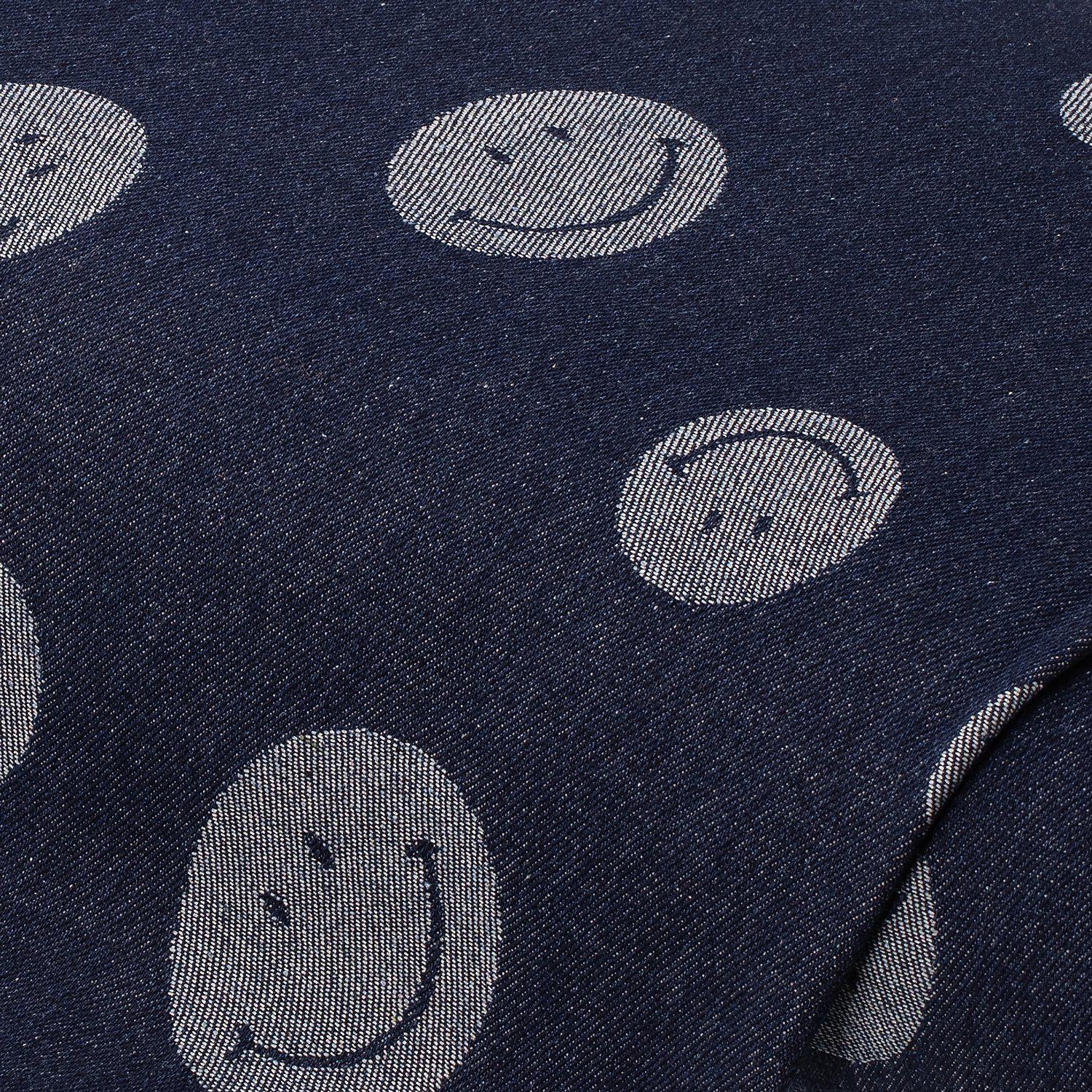 Jeansstoff/Denim „Lachgesicht“, jeansblau