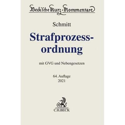 Strafprozessordnung, Gebundene Ausgabe von Bertram Schmitt, C.H. Beck
