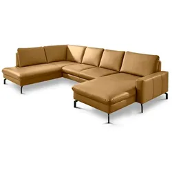 ComfortPlan Ecksofa Detroit Leder Kurkuma