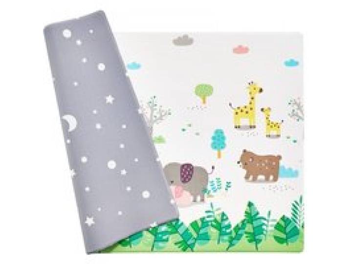 VEVOR Tapis de Jeu pour Bébé, 2,1x1,4 m, Tapis d'Éveil pour Enfants Antidérapant, Tapis de Sol Réversible Enroulable, Tapis d'Activité Imperméable pour Bébés, Tout-petits, Nourrissons, Rampant au Sol