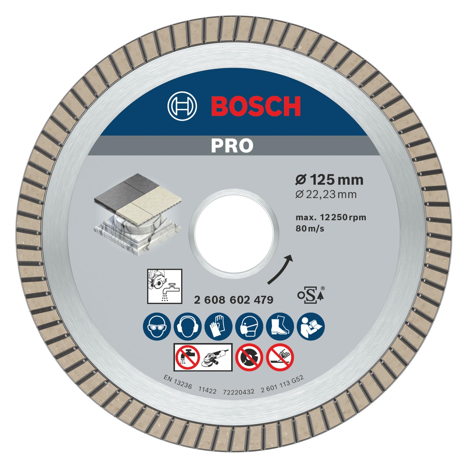 Bosch Professional Zubehör PRO Ceramic Diamanttrennscheibe, 125 x 22,23 mm (2608602479)