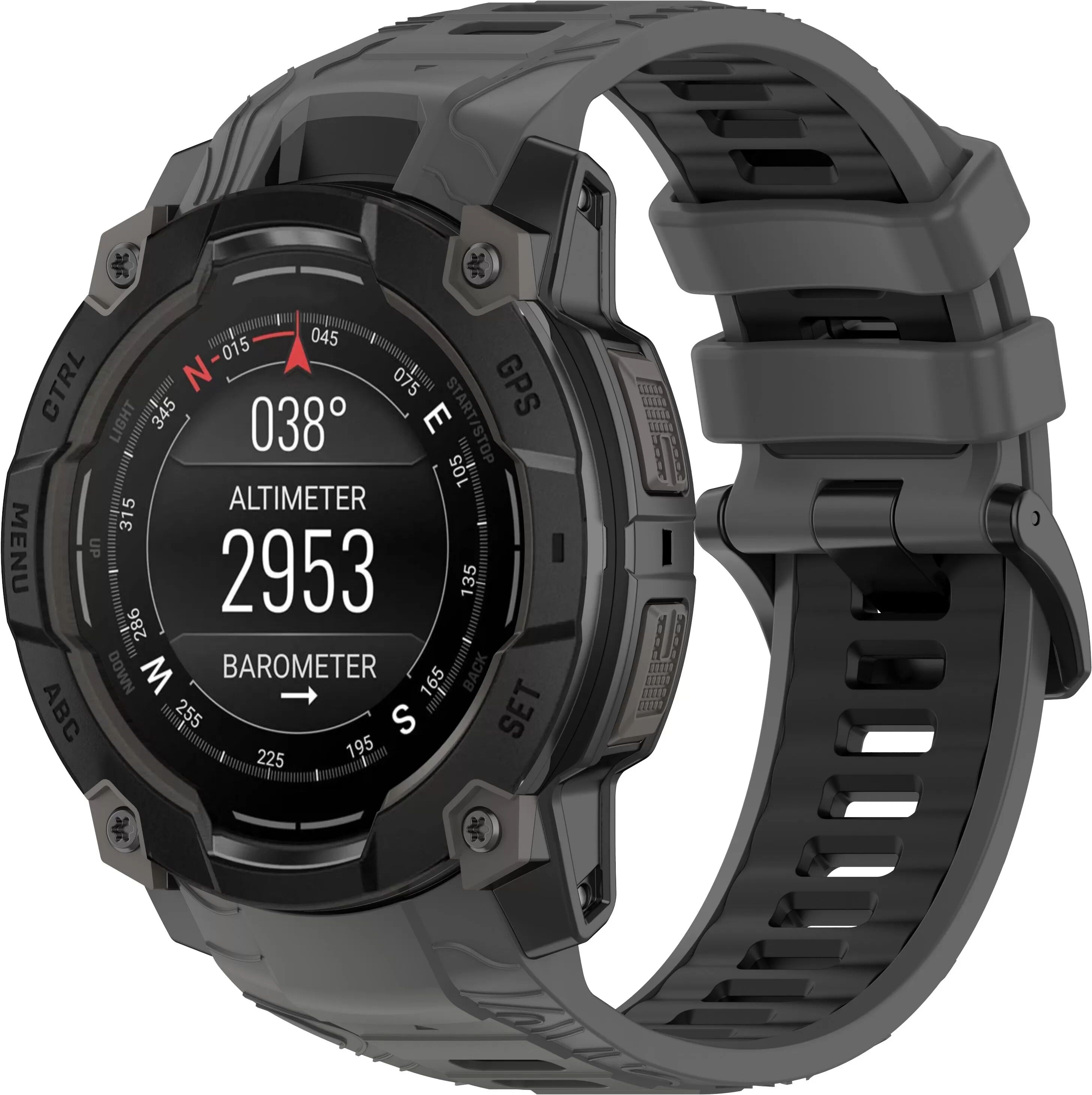 INF Garmin Instinct 3 Zweifarbige Silikon-Uhrenarmband model 1 Schwarz Model 1