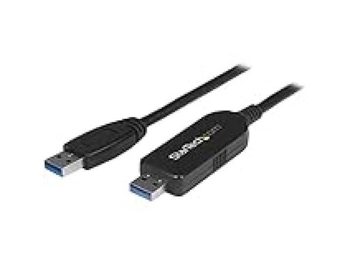 StarTech.com Câble USB 3.0 de transfert de données pour Mac et Windows - Cordon de transfert de fichiers USB PC vers PC - Noir (USB3LINK)