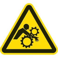 Aufkleber Warnung vor ungewolltem Einzug, Folie, 100 mm SL