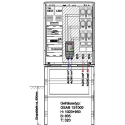 GSAB Elektrotechnik NA-Schutzschrank 1S1000AR200kW2LSL2