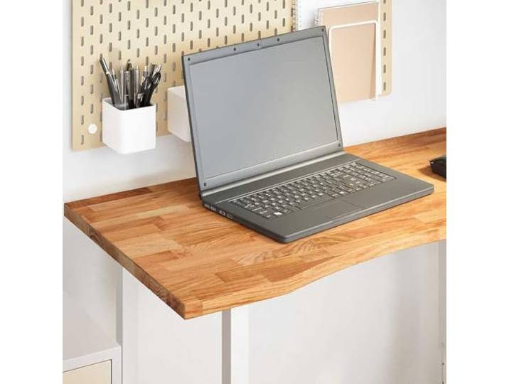 HEFZGDB Massivholz Schreibtischplatte Hellbraun 100x50x2,5 cm Eiche Arbeitsplatte Robust Naturbelassen für Büro und Homeoffice Tischplatte Langlebig Stabile Tischplatte Vielseitig