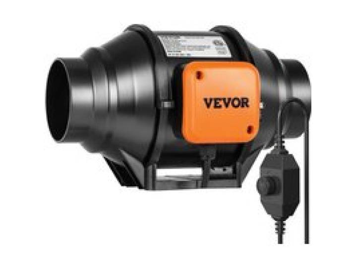 VEVOR Inline-Rohrventilator, 304 mm, Rauchabzug, 200 CFM mit variablem Drehzahlregler, leiser Abluftventilator mit AC-Motor für Kühlverstärker, Wachstumszelte, Hydrokultur
