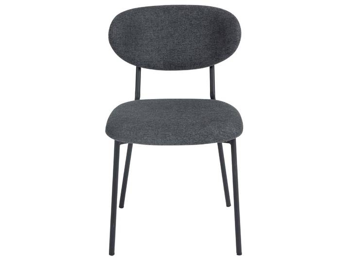Chaise repas en tissu gris fonce