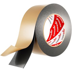 Poppstar Dichtungsband 1009882 doppelseitiges Butylband, selbstklebend, wasserdicht, schwarz, 50mm x 5m