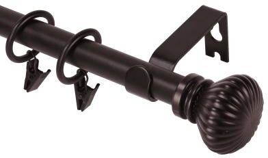 Urbanest Modern Fluted Ball Adjustable Drapery Curtain Rod with Clip Rings