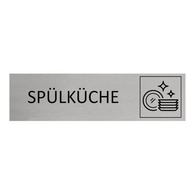 CombiCraft Aluminium Türschild Spülküche 165x45mm mit 3M-Tape