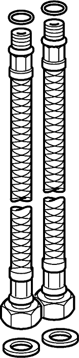 Hansa Druckschlauch M8 x 1 - G3/8, 480 mm 59914008 M8x1, G3/8, L=480