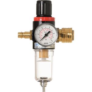 Implotex Druckminderer 1385 für Druckluft, 1/4 Zoll, mit Partikelfilter und Wasserabscheider