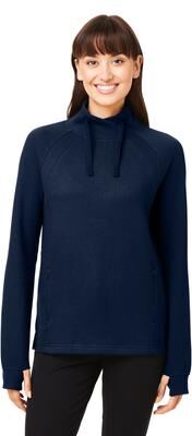 North End NE200W Women's Rhythm Waffle Cross-Neck Pullover T-Shirt in Classic Navy Blue size 3XL   60/40 Cotton/Polyester