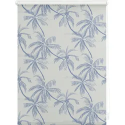 Lichtblick Rollo Klemmfix, ohne Bohren, Verdunkelung, Blueprint Palms - Blau