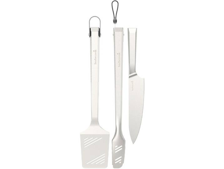 Barbecook Premium set met spatel\, chef mes en tang uit rvs 45.7cm