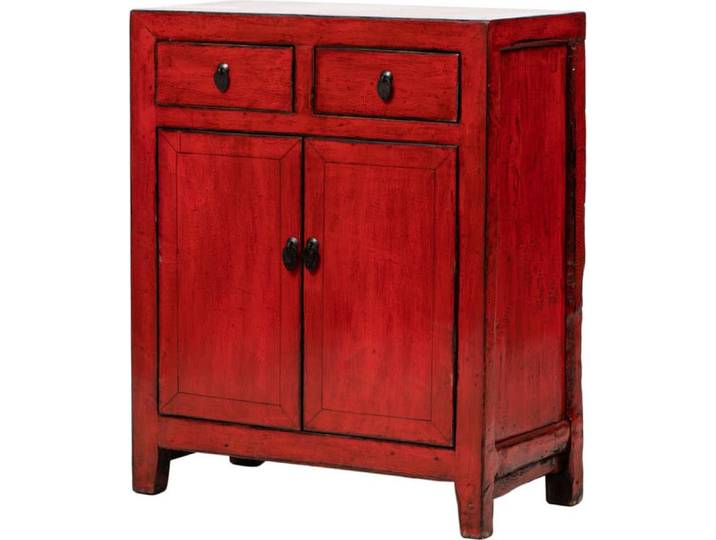 Fine Asianliving Armoire chinoise ancienne rouge brillant L76xP40xH97cm Armoire chinoise Armoire de mariage chinoise Meubles orientaux Asiatiques
