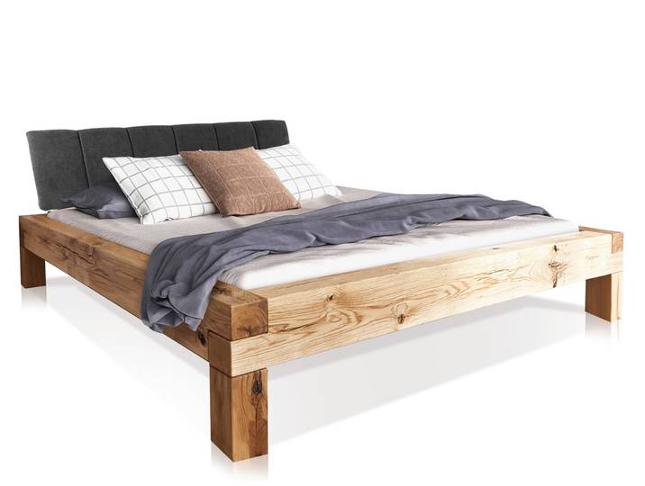 LIAS 4-Fuß-Balkenbett mit Polsterkopfteil, Material