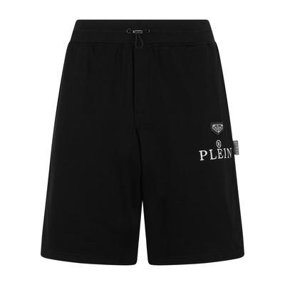 Shorts PHILIPP PLEIN "Jogging-Shorts", Herren, Gr. S, US-Größen, 02, schwarz, Obermaterial: 89% Baumwolle, 11% Polyester, Hosen Shorts