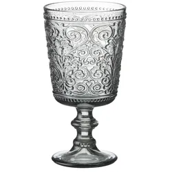 HOME STORY Weinglas   ¦ grau ¦ Glas ¦ Maße (cm): H: 16,5  Ø: 8.6