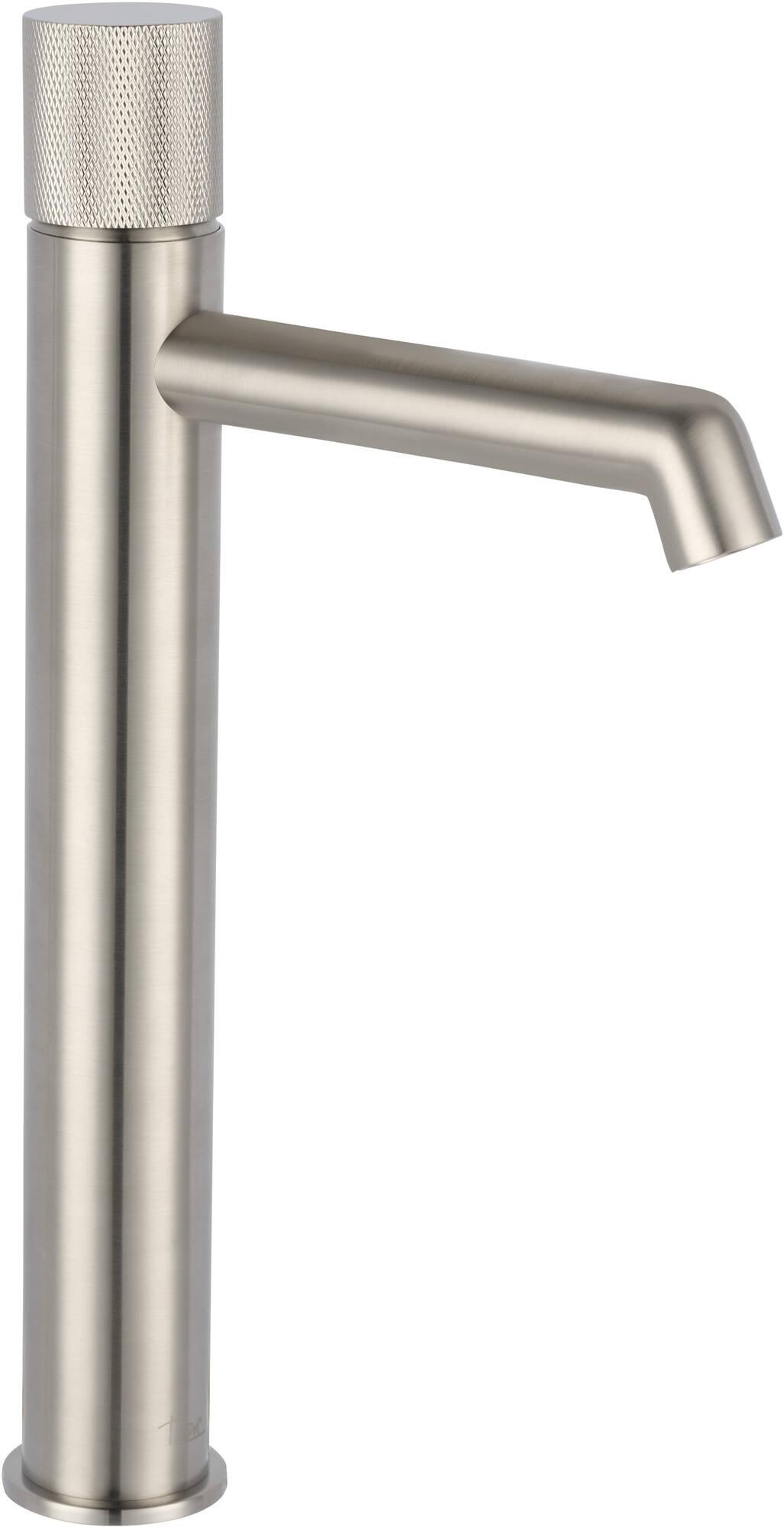 Ben Engraved Cross erhöhter Waschtischmischer in Edelstahl-Optik