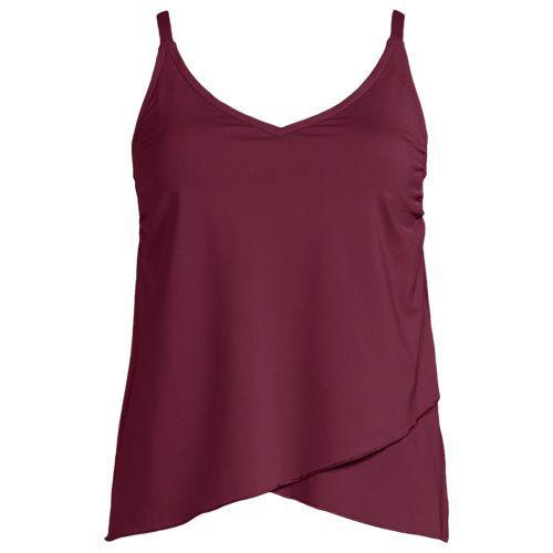 Tankinitop mit Tulpensaum chlorresistent für Damen, Damen, size: regular, Rot, Nylon-Mischung, by Lands' End