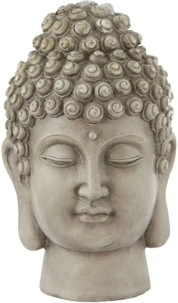 HOME STORY Buddha Figur   ¦ grau ¦ Polyresin (Kunstharz) ¦ Maße (cm): B: 15 H: