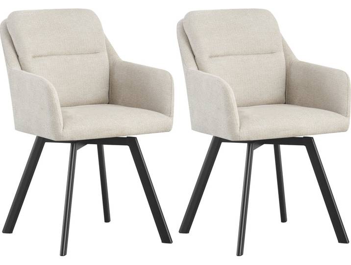 MID.YOU Stuhl 2er-Set SOPHIE, creme, Polyester